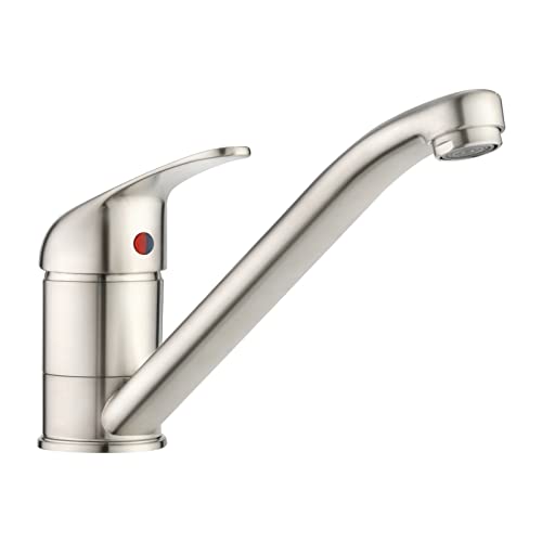 Jass Ferry Mitigeur d'évier de cuisine traditionnel en nickel brossé avec bec pivotant Cover