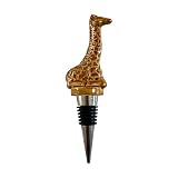 Fox Run Giraffe Wine Stopper, Ceramic and Stainless Steel Reusable Bottle Sealer