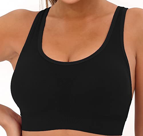 Image of AKAMC Women's Cross Back Sport Bras,Adjustable Straps Padded Criss Cross Cropped Bras for Yoga Workout Fitness
