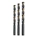 Drill America POUKFD3 3 Piece HSS KFD Jobber Drill Bit Sample Pack Small, Sizes 1/8"-1/4", Split Point, Black/Gold