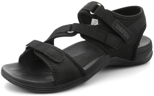 UBFEN Womens Hiking Comfortable Sport Walking Sandals Outdoor Athletic Water Sandals with Three Adjustable Straps