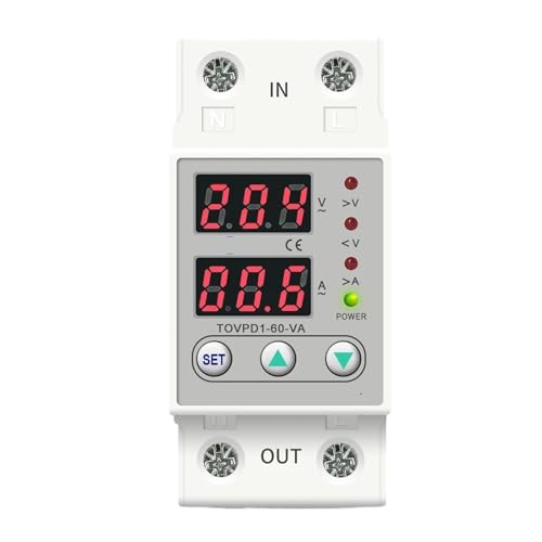 Relais de protection 230V sur rail DIN TOVPD1-63-VA réglable 40A pour tableau