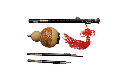 Ebony 3 Octaves Chinese Hulusi Flute Woodwind #107 + Case + How To Play Guide #TOP3
