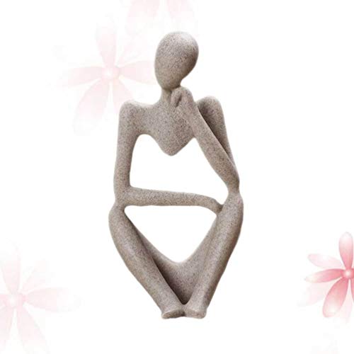 BESPORTBLE Estátua do Pensador Abstrato Figura Humana Escultura Ornamento Moderno de Mesa para Decor