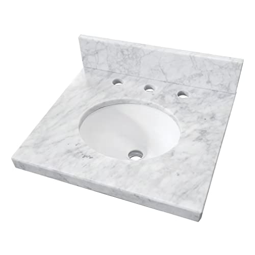 Kingston Brass KVPB1917M38 Fredrickson 19-Inch Carrara Marble Vanity Sink Top (8" Faucet Drillings) in Carrara White by Fauceture - Used condition - US$148.06