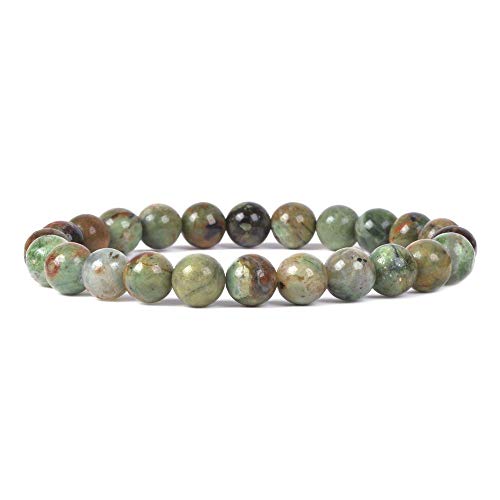 Justinstones Natural Green Opal Gemstone 8Mm Round Beads Stretch Bracelet 7 Inch Unisex #TOP13