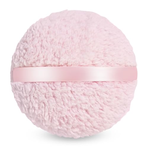 Image of MAYCREATE Body Powder Puff, 6 Inch Large Fluffy Pad With Ribbon Handle