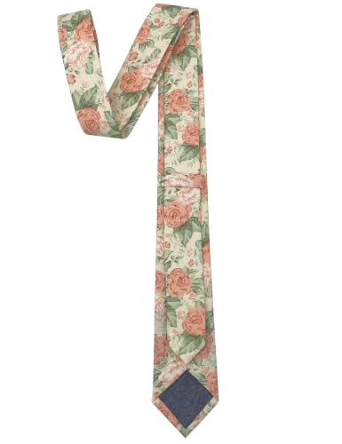 Image of Kebocis Mens Skinny Cotton Floral Tie for Men