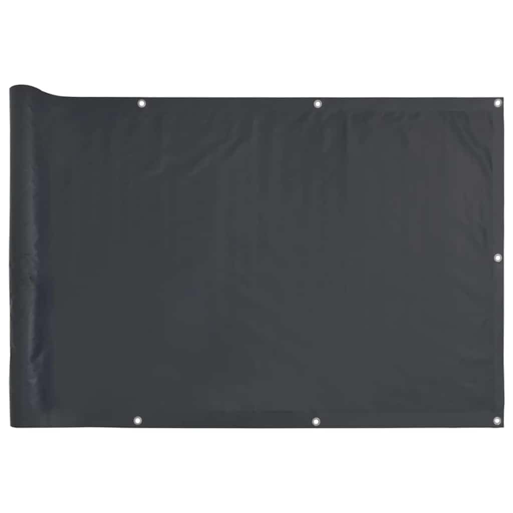 Balcony Privacy Screen Anthracite 600x75 cm PVC Outdoor Windbreak Shade for Metal Fence, Weather Resistant Eyelet Garden Blind