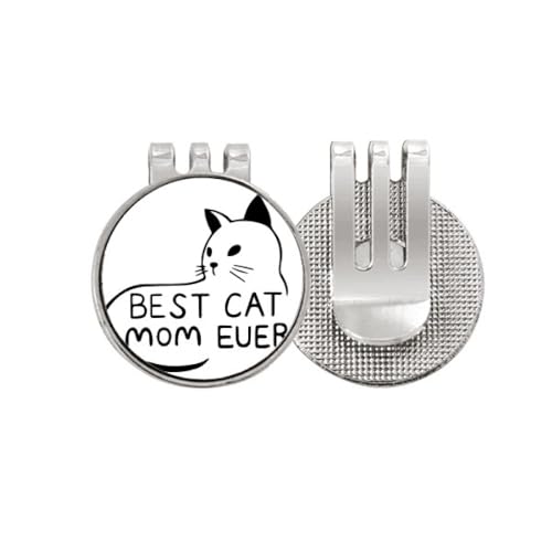 Marqueur de balle de golf magnétique Best Cat Mom Ever en émail