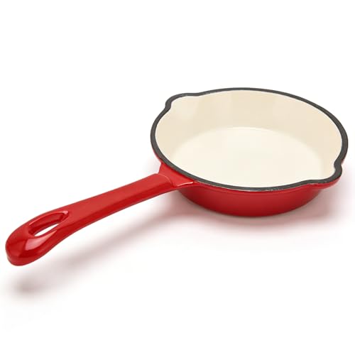 Poêle À Frire En Fonte Émaillée, Mini Poêle À Frire Émaillée Antiadhésive De 16 Cm Cast Iron Pan Mijoteuse En Fonte Poêle Fonte Poêle À Frire De Cuisine Ustensiles De Cuisine Pour Le Camping La Maison