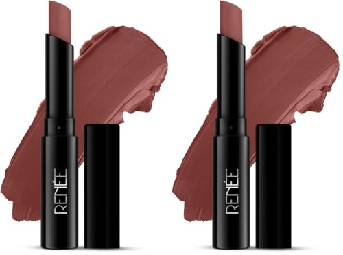 Image of RENEE Very Matte Lipstick - Soft Sand, Intense Color Pay Off, Full Coverage, Long Lasting & Weightless, Easy Glide Formula With Velvety Finish, Suitable for All Occasion, Ideal For Gifting (Pack of 2)