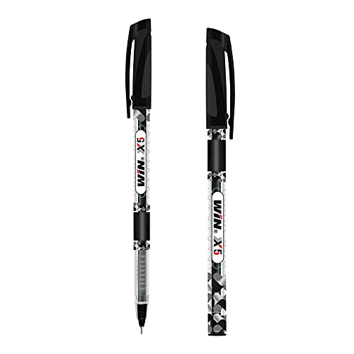 WIN X5 Ball Pens 20 Black Ink Pens 0.7 mm Tip Smooth Flow of Ink