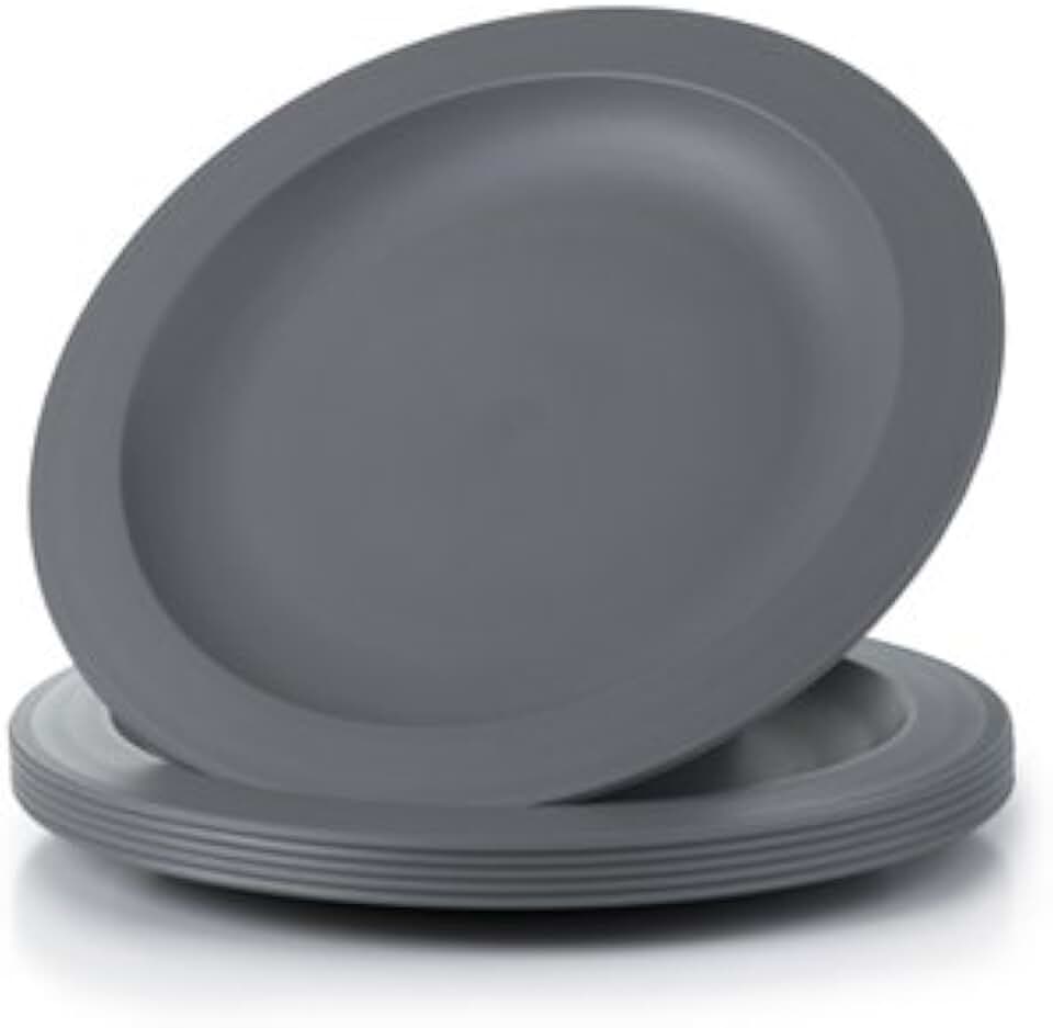 grey plastic plates