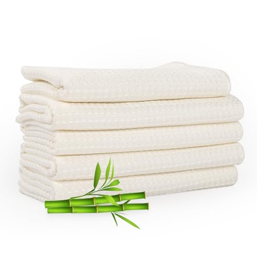 Yzmylg 竹繊維抗菌 ふきん ふきん キッチン 布巾 だいふきん キッチン ジョージジェンセン ティータオル 食器ふきん ジョージジェンセン 台ふきん 竹炭 キッチンクロス 油汚れ クロス 水切りタオル 湿気を吸収し摩擦を増加 ワッフルスタイル 使用後