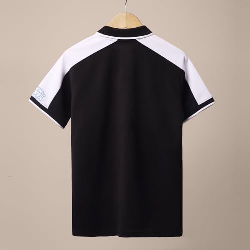 Image of TotzTouch Boys Premium Polo Collar Tshirt Combo with Zipper Closure Color White & Black Age 6 Years to 15 Years
