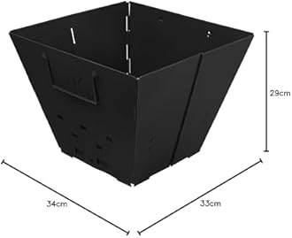 Snowpea Portable Fire Pit for Camping, Collapsible Outdoor Fire Pit, Outdoor Folding Fire Pit with Carry Bag, Iron Fire Bowl for Picnics, Bonfire, Patio, Backyard and Garden - No Top Grill