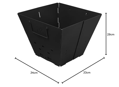 Snowpea Portable Fire Pit for Camping, Collapsible Outdoor Fire Pit, Outdoor Folding Fire Pit with Carry Bag, Iron Fire Bowl for Picnics, Bonfire, Patio, Backyard and Garden - No Top Grill