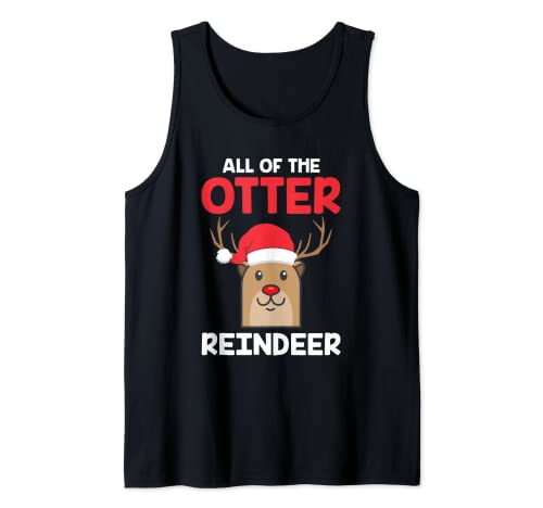 Disfraz de pijama de Navidad con diseño de reno de nutria Camiseta sin Mangas