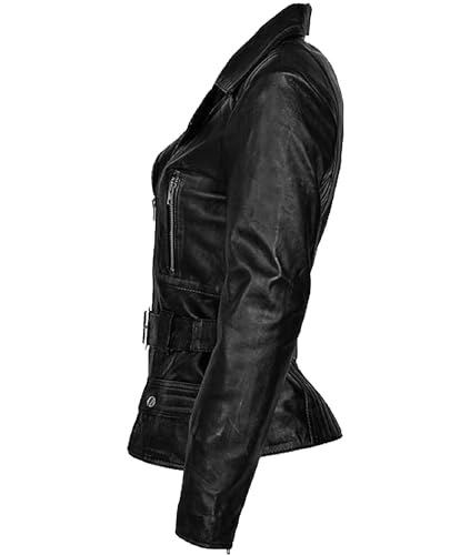 Womens Genuine Lambskin Leather Jacket | Classic rider leather jacket | Black Leather Jacket Women | Womens Leather Jacket