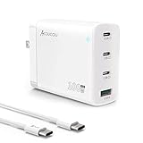 100W USB C Charger, GaN III 4 Port USB C PD Fast Charging Compact Foldable Fast Charging Block with