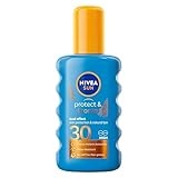 NIVEA SUN Protect & Bronze Sun Spray (200 ml), Bronzing Tanning Lotion Spray with SPF30, Advanced Suncream Protection, Natural Pro-Melanin Extract (Packing May Vary)