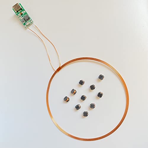 Image of Taidacent Micro USB 50mm Remote Wireless LEDs and Coil Inductive Induction Led Lamp Light Up Wireless Charger /Charging Kit for Model Decoration Magical Toys (10PCS 5.4MM Multi Color LEDs + Coil)