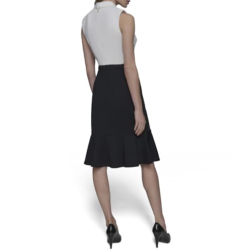 Image of Karl Lagerfeld Women's Sleeveless Flounce Hem Sheath Dress