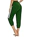 KaiDi Women's Summer Capri Joggers Athletic High Waist Crop Pants with Pockets Workout Athletic Yoga Running Casual Wear(M, Dark Green)