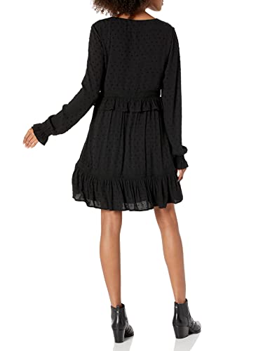 Paige Womens Odelise Long Sleeve Angled Bust Seams Lace Trim In Black Casual Dress, Black, X-Large Us #TOP1