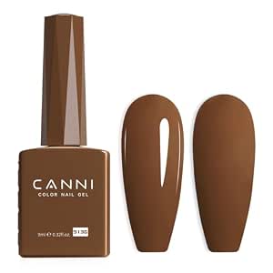 CANNI Brown Fall Gel Nail Polish, 1 Piece Chocolate Brown Gel Polish for Fall and Winter, High Gloss, Soak Off UV Nail Manicure