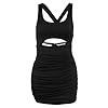 Feeke-Womens-Sexy-Jumpsuit-Hollow-Out-Spaghetti-Backless-Sleeveless-Cutout-Club-Ruched-Bodycon-Mini-Dress-8121 Feeke Women's Sexy Jumpsuit Hollow Out Spaghetti Backless Sleeveless Cutout Club Ruched Bodycon Mini Dress (Black, S)…