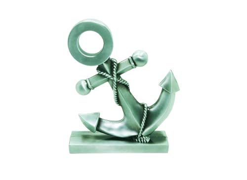 Estatua miniatura ancla de aleación de zinc plateada 5x1x6 pulg miniatura 3