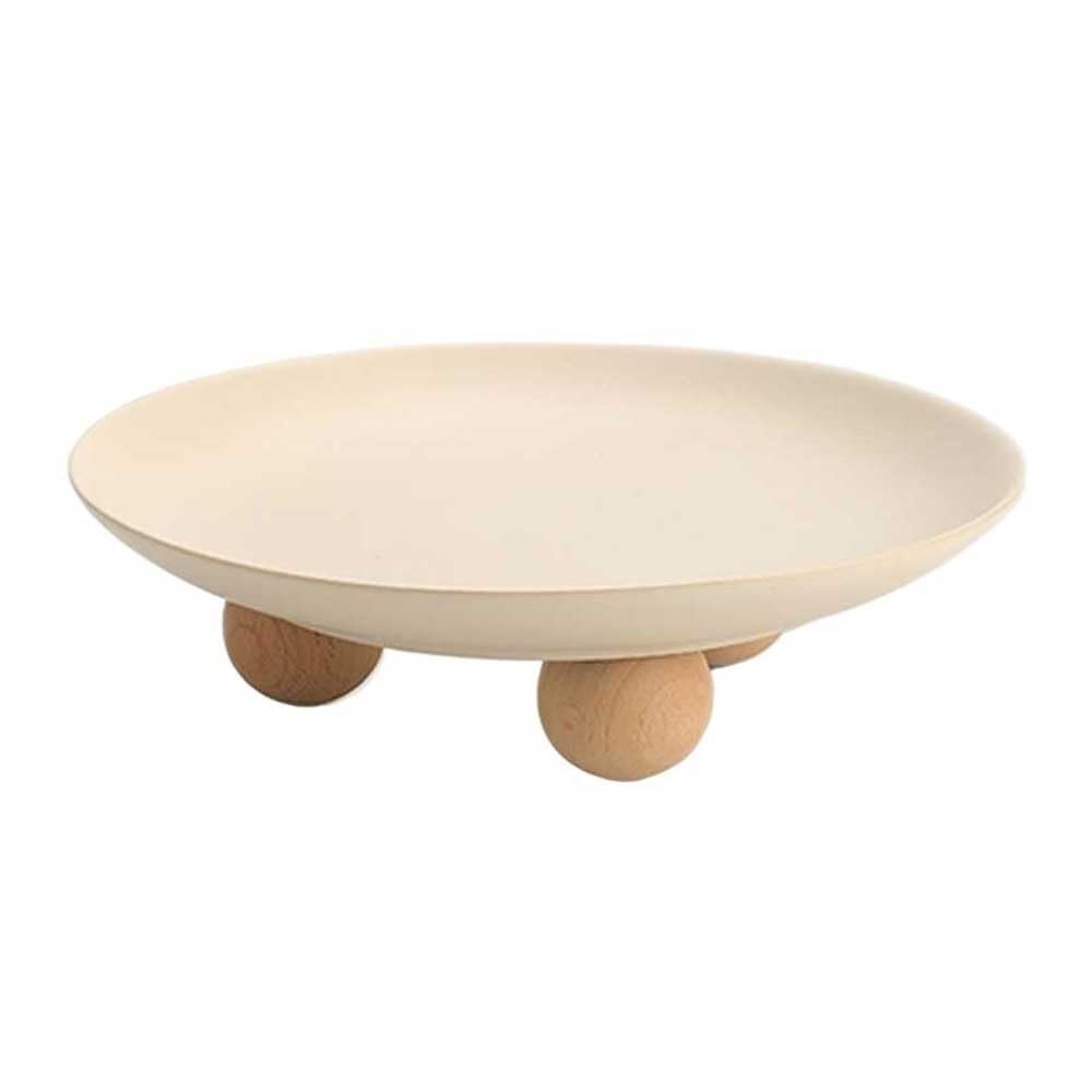 XUJUAN-0227 Fruit Bowls Ceramic Fruit Bowl, Tripod Base, Circular, Modern Home Decoration Plate, Used for Kitchen Countertops