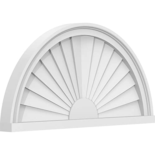 26"W x 13"H x 2"P Half Round Sunburst Architectural Grade PVC Pediment