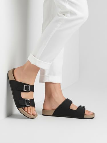 Image of Sukun mens Sukun Slb 10 Men's Stylish Dual-strap Buckle Sandals Sandal