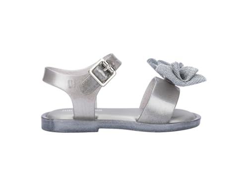 Image of mini melissa Mar Hot Sandals for Babies & Toddlers - Sparkly Sandals w /Heart Buckle & Bow for Baby Girls, Kids Jelly Shoes