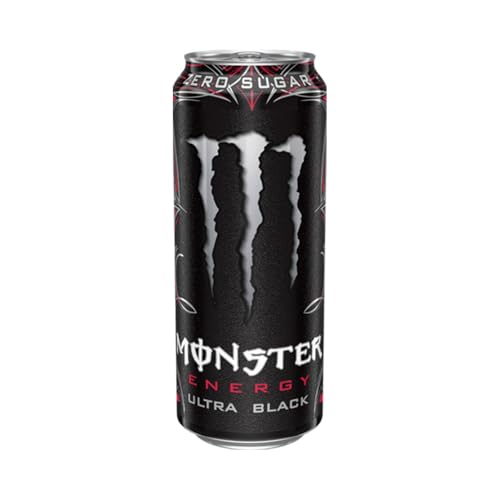 Monster Energy Ultra Black® Bevanda energetica gassata | L-Carnitina + Zero Zucchero + Taurina, 500,1 ml/500 ml, confezione da 12