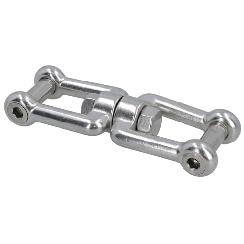 Chaîne d'ancrage AB Tools 8mm en acier inoxydable 316 avec manille pivotante à six pans - 3