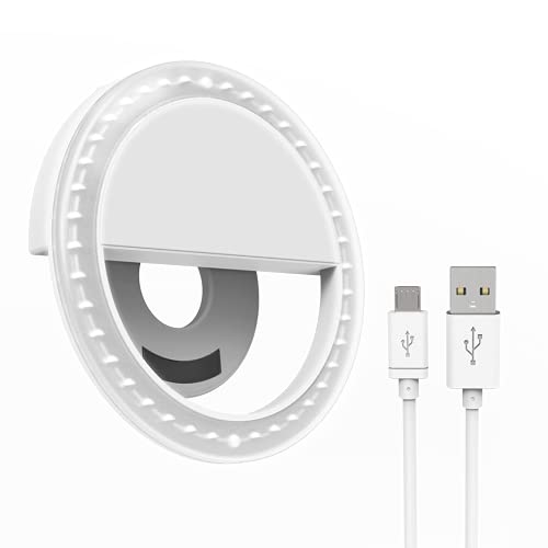 DigiPower Selfie Licht Handy, 28 LED Ringlicht, 3 Helligkeitsstufen, Fernbedienung, USB wiederaufladbare Ringleuchte… – Bild 3