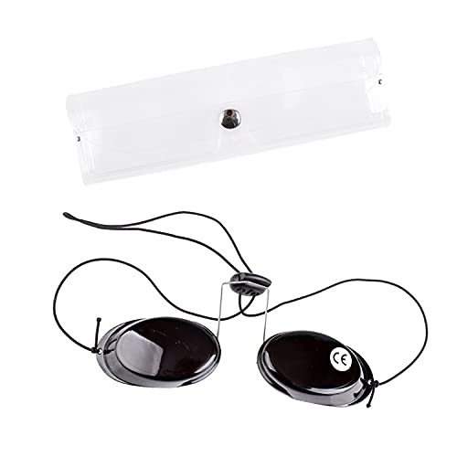 See-through UV Eye Protection Goggles Glasses Eyeshields with Case for Indoor Sunbed Tanning Bed Light Therapy without Blocking Light