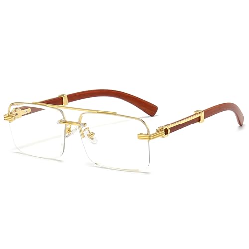Image of Fashion Rimless Rectangle Sunglasses Mens Womens Frameless Square Sun Glasses UV 400