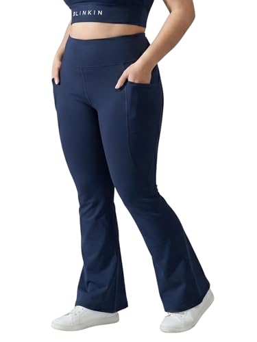 Image of BLINKIN Plus Size Flared Gym Pants for Women - Workout Yoga Pants for Woman - Ultimate Flare Bootcut Track Pants Womens Activewear(M-7XL)