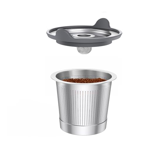 Image of ComfortGrip Reusable K Cups for Keurig 1.0, 1 Pack Stainless Steel Coffee Pods with Anti-Scald Silicone Lid, 304 Food-Grade Steel, BPA-Free (Not for K-Slim /K-Supreme /Keurig 2.0)