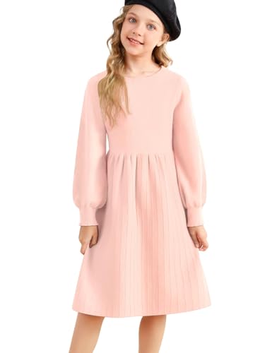 Belovecol Mädchen Winter Langes Pulloverkleid Strickkleid...