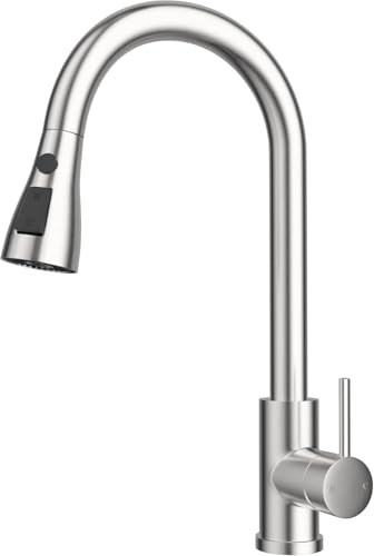 WLTEDRGO Wasserhahn Küche Ausziehbar Hochdruck Küchenarmatur mit Brause Armatur Küche mit 3 Strahlarten 360 drehbar Mischbatterie Küche Spültischarmatur Edelstahl Gebürstet