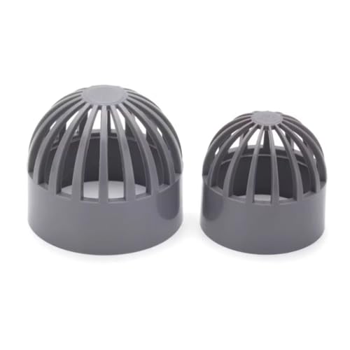 ZGHQHCDRH 2 Pcs Gray Plastic PVC Breathable Cap, Fish Tank Exhaust Ventilation Net Cover, Water Tanks Seafood Pool Overflow Drainage Accessories 20 25 32 40 50mm(25MM)