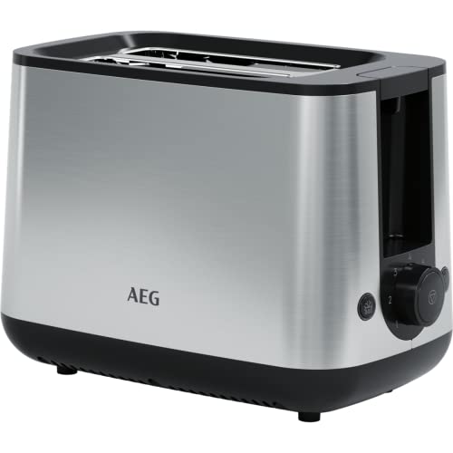 AEG T3-1-3ST - Tostadora de Doble Ranura - 800W, 7 Niveles de Potencia, Función Descongelar, Función …