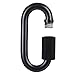 BEWISHOME D Shape Locking Carabiner,Black Quick Links,Durable Chain Links,Heavy Duty Chain Connector,Black M8 HDK03H