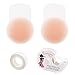 BETESSIN 2Rolle Klebeband Kleidung Tape Körper Doppelseitig Body Tape Transparent mit Abroller 1Paar Push Up Klebe-BH Nippelcover Selbstklebend Nippel-Pads für Kleider Kleidung